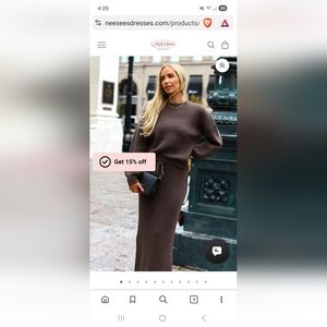 Mikarose Brown Sweater Skirt Set